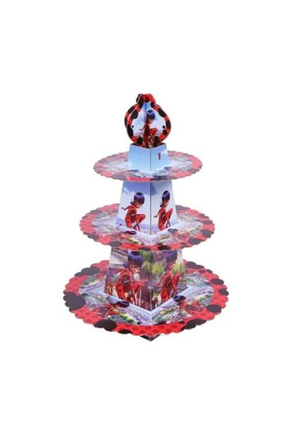 kara kedi 3 katli cupcake stand