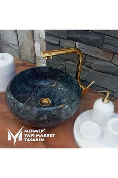 Mym Mermer Yapi Market Tasarim Bursa Siyah Bombeli Lavabo Trendyol
