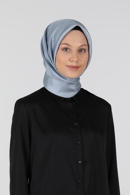 Lavender Lacivert Twill Ipek Duz Renk Esarp Trendyol