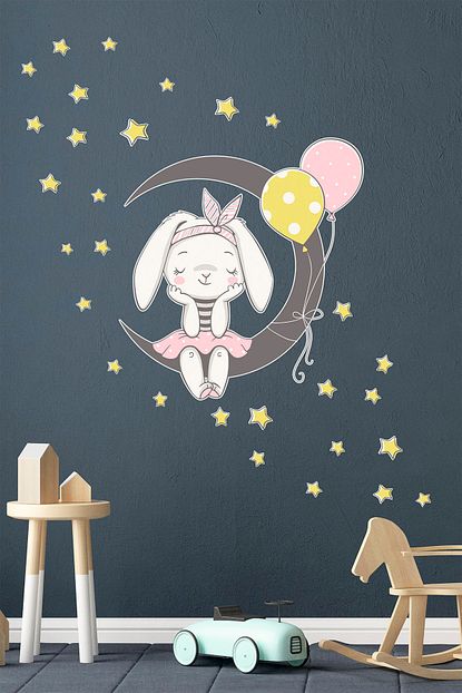tugibu tavsan cocuk bebek odasi duvar sticker seti fiyati yorumlari trendyol