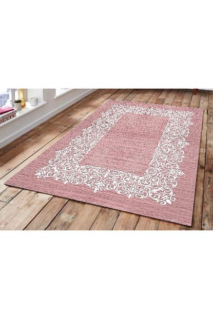 Mutlu Ceyiz Pembe Lastikli Kaymaz Hali Ortusu Yikanabilir Dijital Baskili 6m2 Trendyol