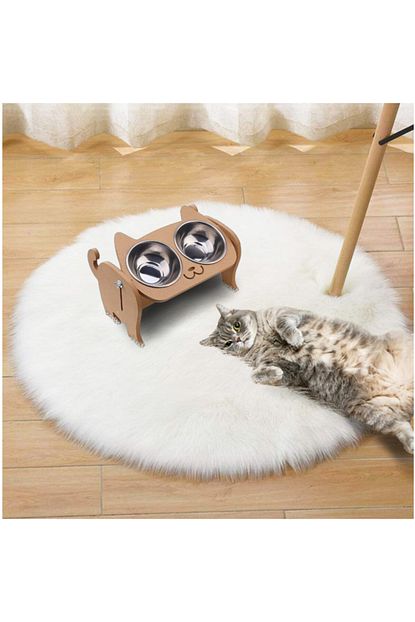 Pet Toyshop Orginal Boyanabilir Ham Mdf Ikili Kedi Kopek Mama Kabi Trendyol