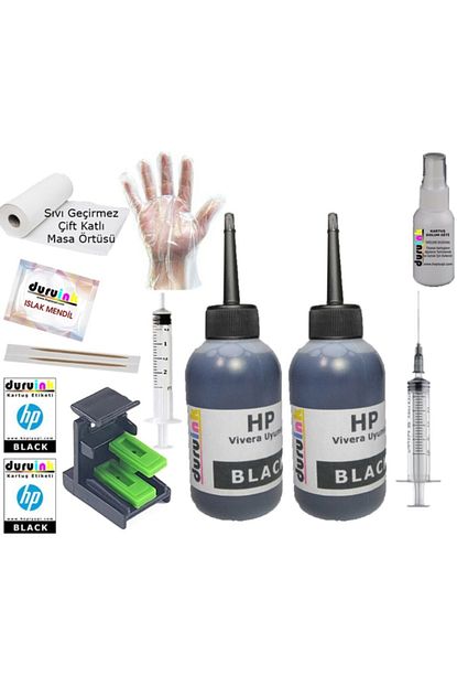 Duruink Hp 1515 1516 2545 650 Siyah Kartus Murekkep Dolum Seti 2x100ml Renk Trendyol