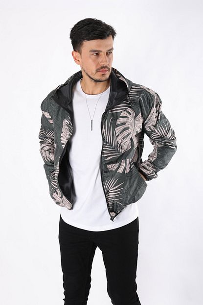 Karpefingo Erkek Bandana Desenli Haki Yagmurluk Trendyol