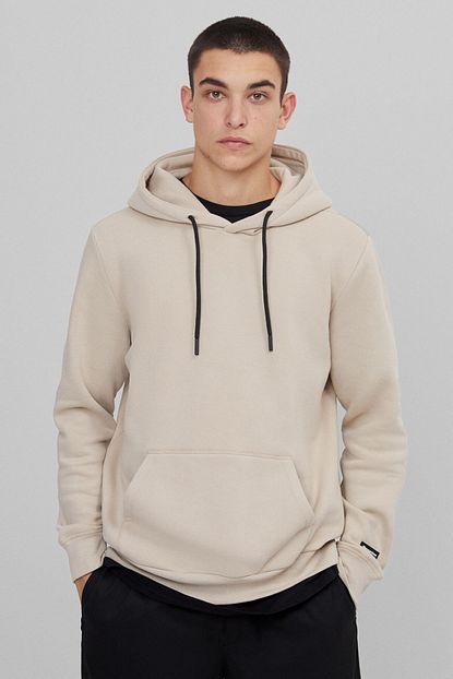 Bershka Erkek Kum Rengi Kapusonlu Sweatshirt Trendyol
