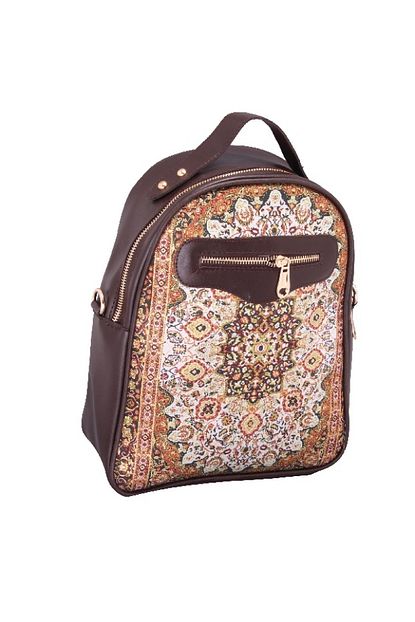 Mottif Istanbul Kadin Kahverengi Kilim Sirt Cantasi 1004 06 Trendyol
