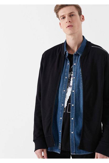 Mavi Erkek Siyah Omuz Detayli Sweatshirt Trendyol