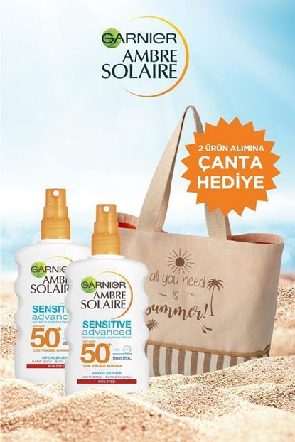 Garnier Ambre Solaire Sensitive Advanced Koruyucu Sprey Gkf50 200ml 2 Li Set Trendyol