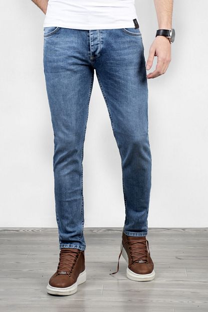 Deepsea Erkek Lacivert Taslanmis Kot Pantolon 2002101 Trendyol