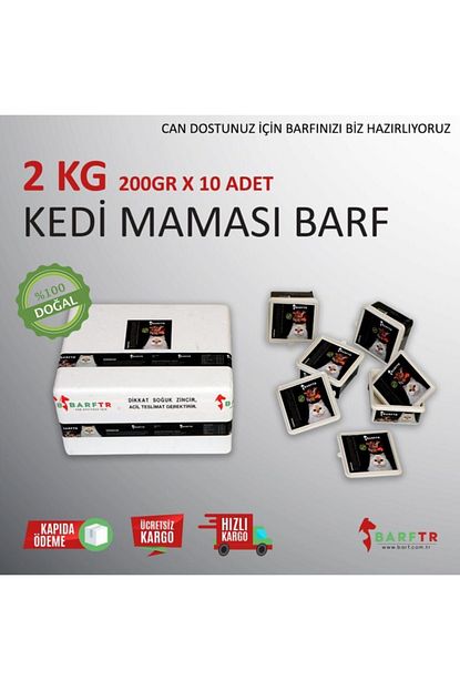 2 kg kedi barf 200 gram tekli