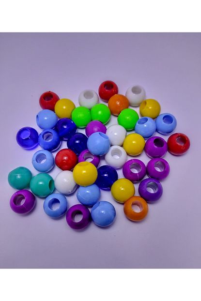 Platin Hediyelik 100 Gram 14 Mm Karisik Renkli Buyuk Genis Delikli Sac Boncuklari Boncugu 14mm Trendyol