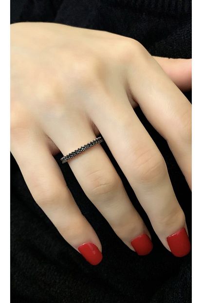 Marylebone Silver Tek Sira Siyah Tasli Tamtur Gumus Yuzuk Trendyol