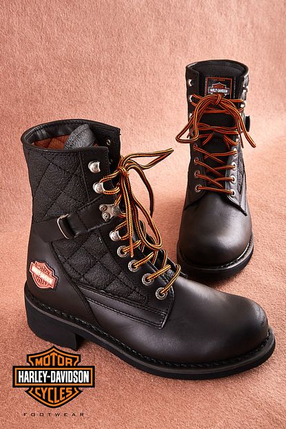 Harley Davidson New Worker Black Deri Kadin Bot Trendyol
