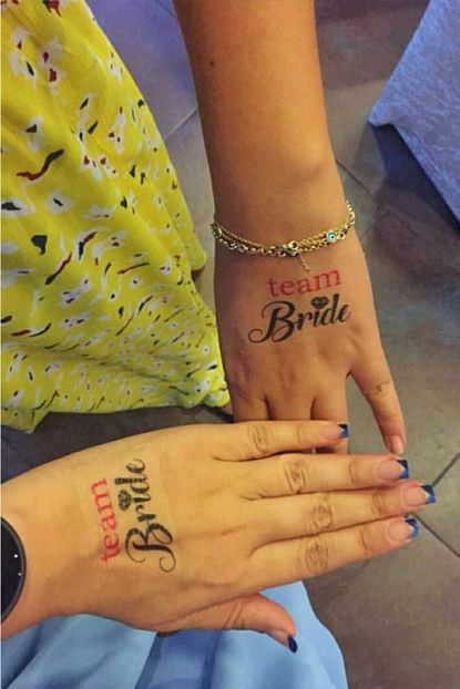 New Obsessions Team Bride Nedime Gecici Dovme Pembe Trendyol
