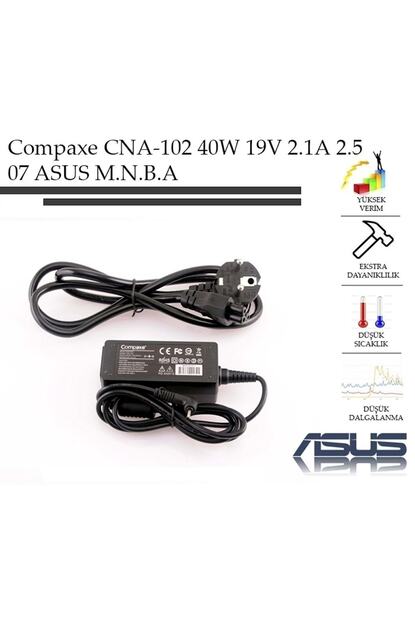 Compaxe Cna 102 40w 19v 2 1a 2 5 07 Asus Notebook Adaptor Adp Cna 102 Trendyol