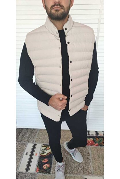 Bay E Butik Erkek Bej Sisme Yelek Trendyol