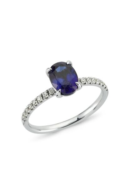 Diamond House Kadin Mavi Safirli Pirlanta Yuzuk Trendyol