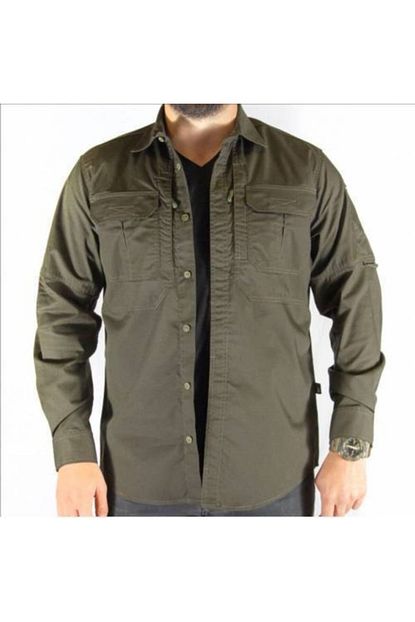Ervo Tactical Outdoor Erkek Haki Renk Taktikal Gomlek Trendyol