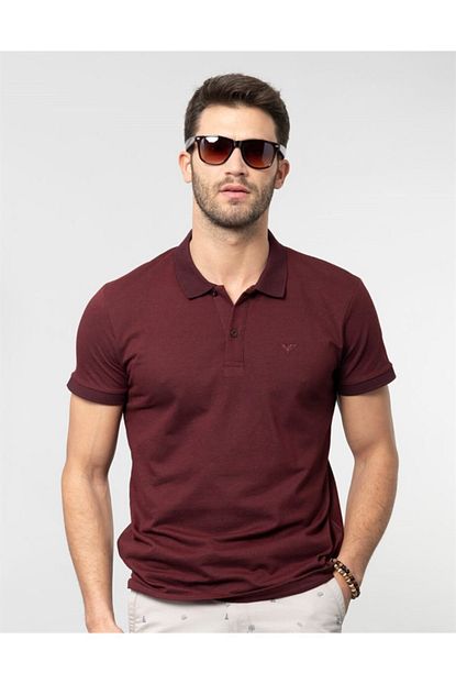 Tudors Erkek Bordo Polo Yaka Spor T Shirt Trendyol