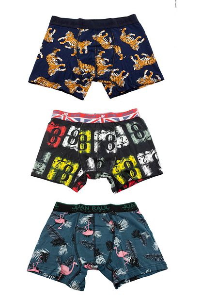 Socksarmy Erkek Tiger Flamingo Yazili Desenli 3 Lu Boxer Seti Trendyol