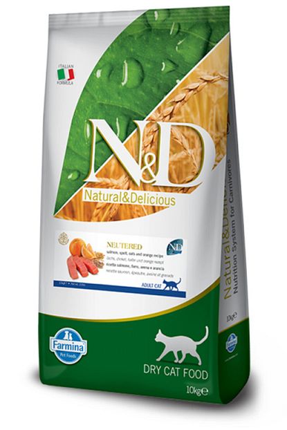 N D Dusuk Tahilli Somonlu Neutered Kisirlastirilmis Kedi Mamasi 10 Kg Trendyol