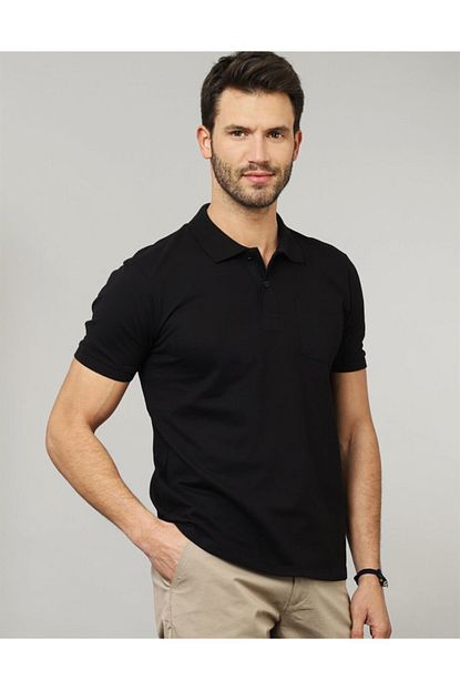 Tudors Erkek Siyah Klasik Fit Polo Yaka T Shirt Trendyol