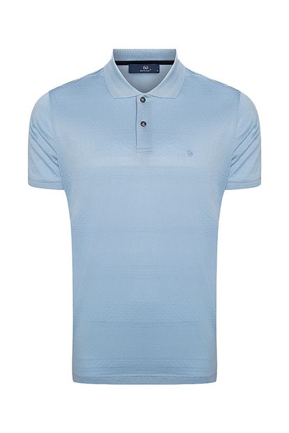Bisse Erkek Mavi Desenli Regular Fit Polo Yaka T Shirt Trendyol