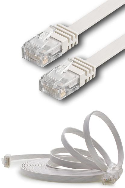 Pacific Beyaz Cat6 Yassi Ethernet Network Kablosu 1 Metre Trendyol