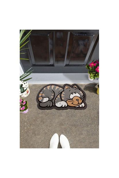 Gizhome Giz Home Italyan Sempatik Kapi Paspasi 40x68 Kedi Trendyol
