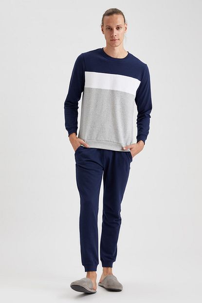 Defacto Erkek Lacivert Pijama Takimi Trendyol