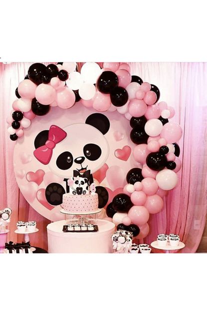 Canbayhobi 100 Adet Pembe Beyaz Siyah Balon Ozel Gun Konsept Balon Zincir Trendyol