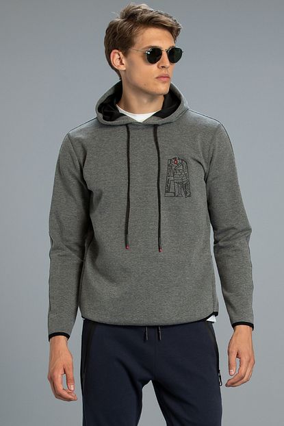 Lufian Erkek Gri Happen Sweatshirt Trendyol