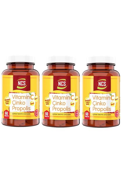 vitamin c cinko propolis 60 tablet x 3 adet vitamin d