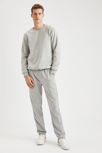 Defacto Erkek Gri Melanj Slim Fit Esofman Alti Trendyol