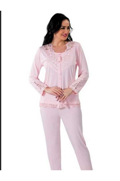 Kozaluks Kadin Pudra Dantelli Pijama Takimi Trendyol