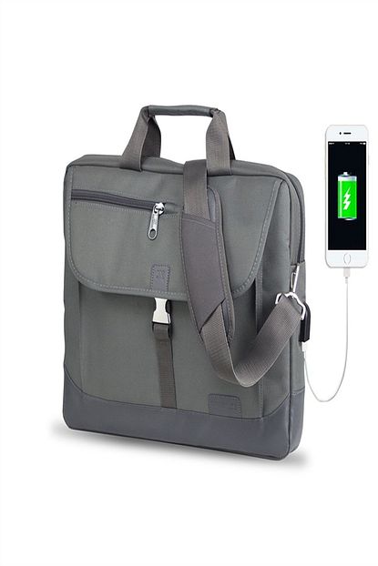 My Valice Gri Smart Bag Oxford Usb Sarj Girisli 15 6 Notebook Cantasi Mv8848 Trendyol