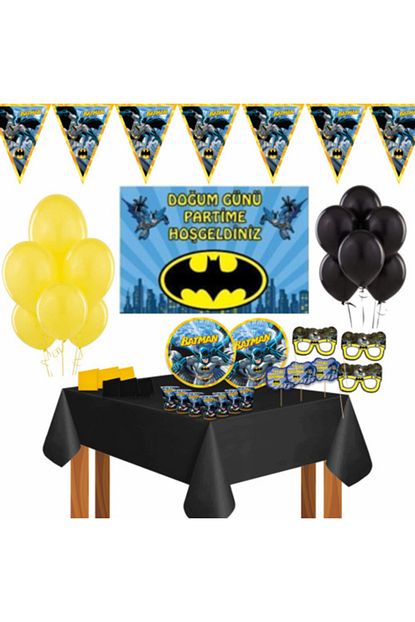 Baycimri Afisli Batman Betmen Dogum Gunu Parti Malzemeleri Susleri Seti 32 Kisilik Trendyol