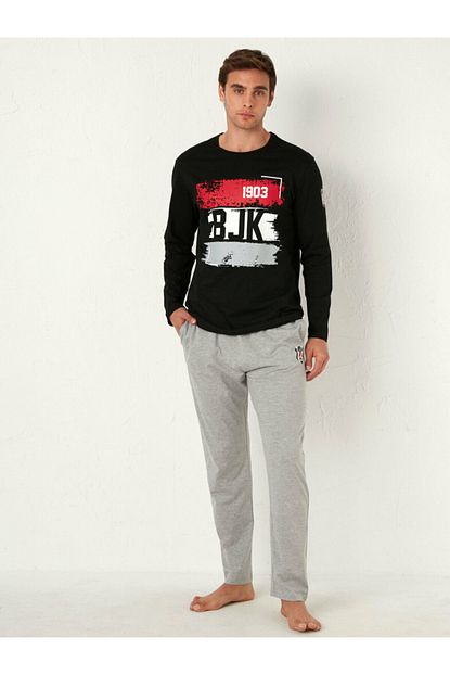 Lc Waikiki Erkek Gri Pamuklu Pijama Takimi Trendyol