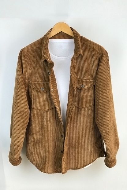 Dacollection Erkek Kahverengi Cift Cepli Fitilli Kadife Gomlek Trendyol