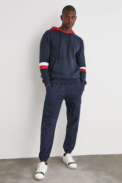 Trendyol Man Lacivert Erkek Beli Ve Pacasi Lastikli Kargo Cepli Esofman Alti Tmnaw20ea0052 Trendyol