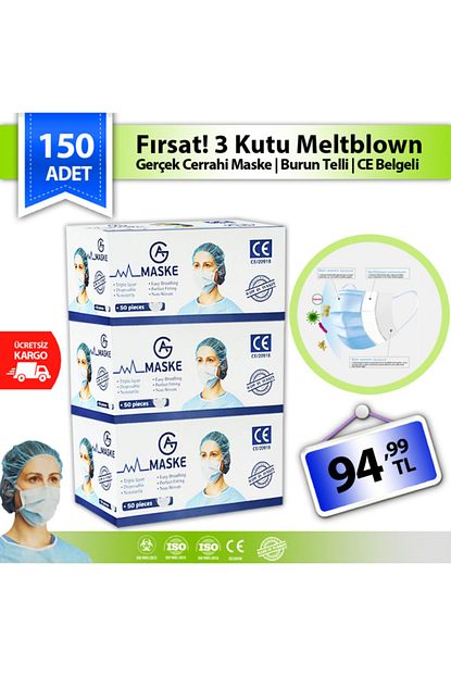 Ga Mask 3 Kutu 3 Katli Meltblown Filtreli Telli Maske Beyaz Fiyati Yorumlari Trendyol
