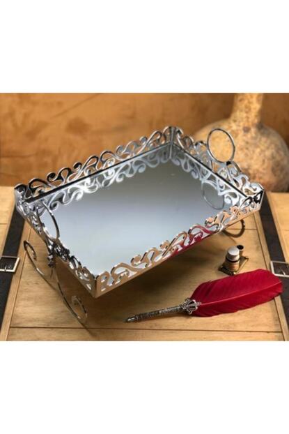 Marmara Creative Gumus Renkli Aynali Soz Nisan Tepsisi Trendyol