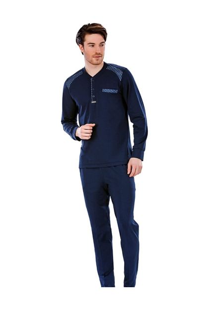Kozaluks Erkek Lacivert Pijama Takimi Trendyol