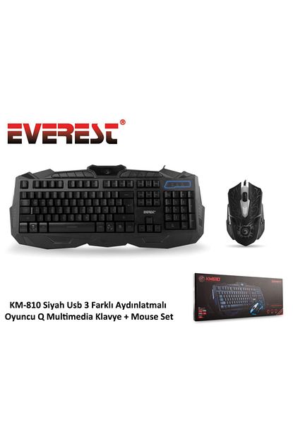 Everest Km 810 Siyah Q Usb Kablolu Multimedya Gaming Klavye Mouse Trendyol