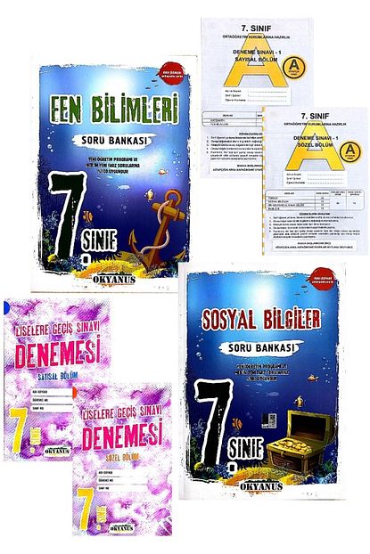 Okyanus Yayinlari 7 Sinif Sosyal Fen Soru Bankasi Seti 2 Cesit Deneme Hediye Trendyol