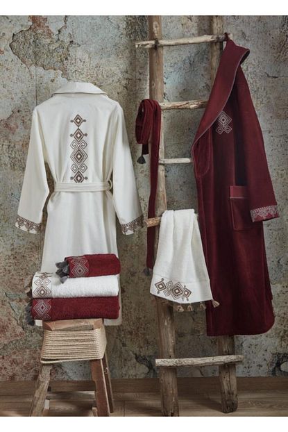 Ecocotton Erkek Tekli Bornoz Seti Xl Trendyol