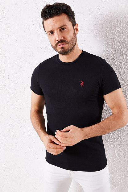 Zafoni Erkek Siyah Klasik T Shirt Trendyol