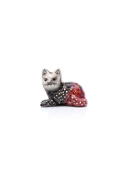 Yedi Home Decor Kedi Biblo Cini Uzerine El Islemeli Ozel Seri Hediye Ve Dekoratif Amacli Biblo Trendyol
