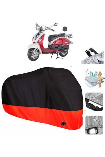 Coverplus Mondial 125 Znu Motor Brandasi Arka Canta Uyumlu Siyah Kirmizi Baglanti Kilit Uyumlu Trendyol