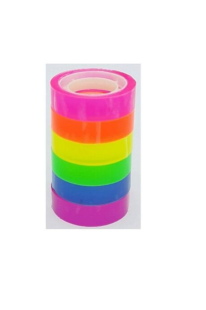 Tgb Neon Renkli Seffaf Bant Gokkusagi 6 Li 12mm 10y Trendyol